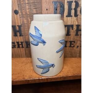 Vintage Tender Heart Treasures Vintage 2001 Blue Bird Vase or Utensil Holder